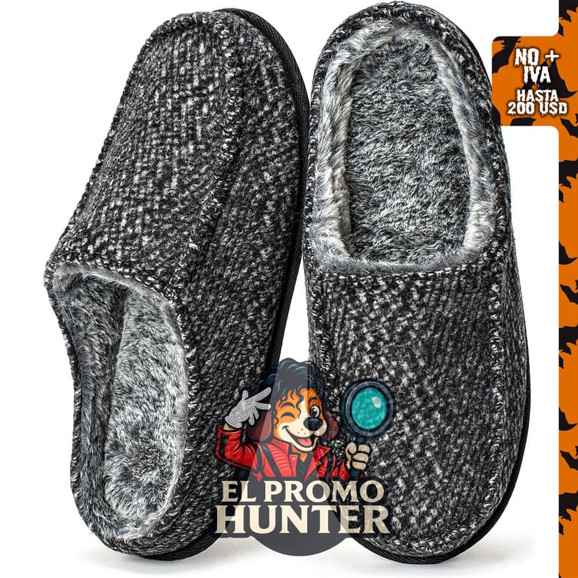 Pantuflas Cozylook antideslizantes de espuma viscoelástica para hombre.