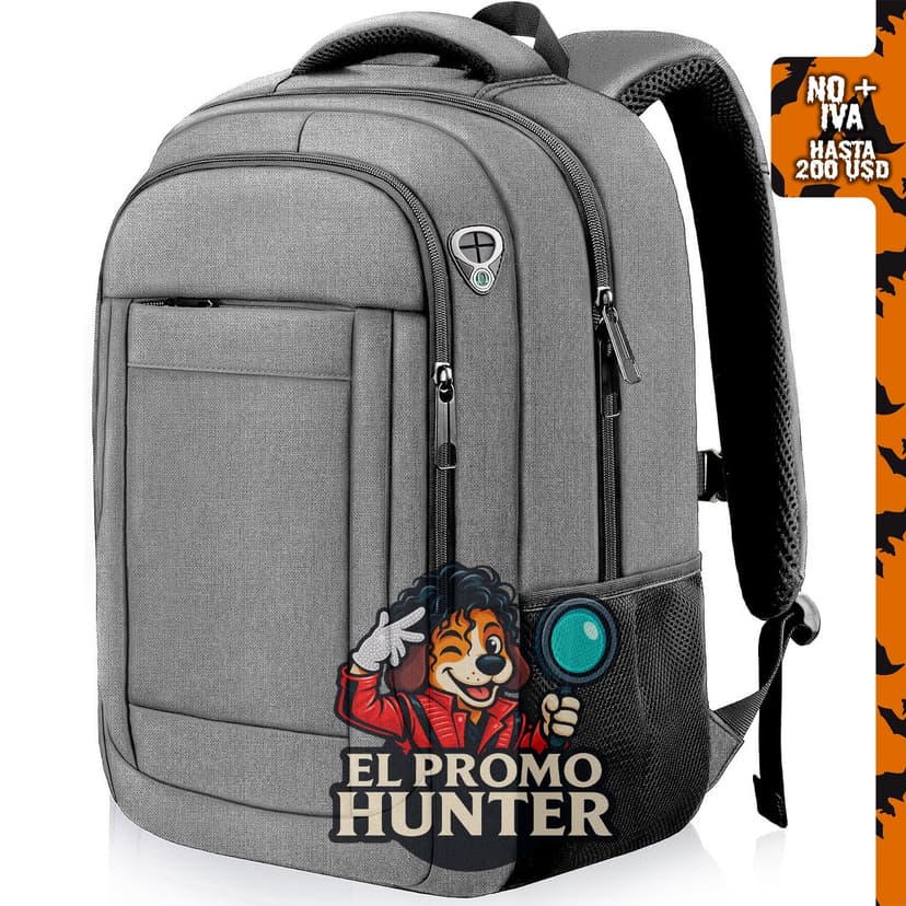 Mochila para portátil AREYTECO, capacidad para laptops de hasta 17" (43 cm), color gris.