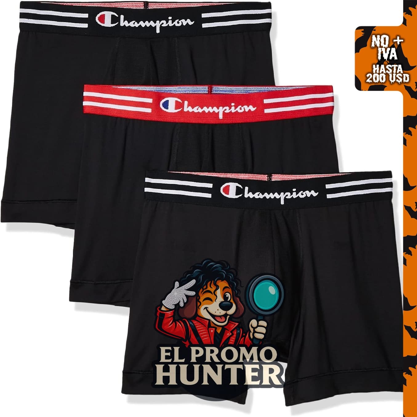 Boxer briefs para hombre Champion, diseño de rendimiento, tejido que absorbe la humedad, paquete múltiple.