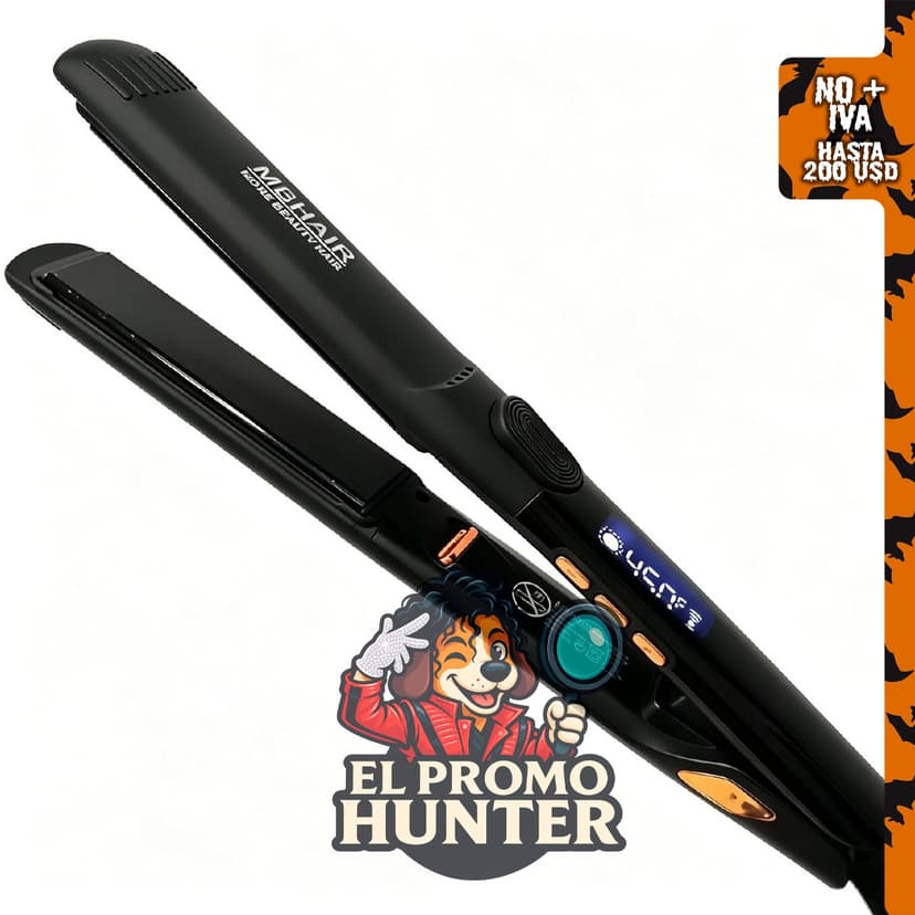 Plancha de cabello MBHAIR 2 en 1, cerámica, 1" con calentamiento instantáneo.