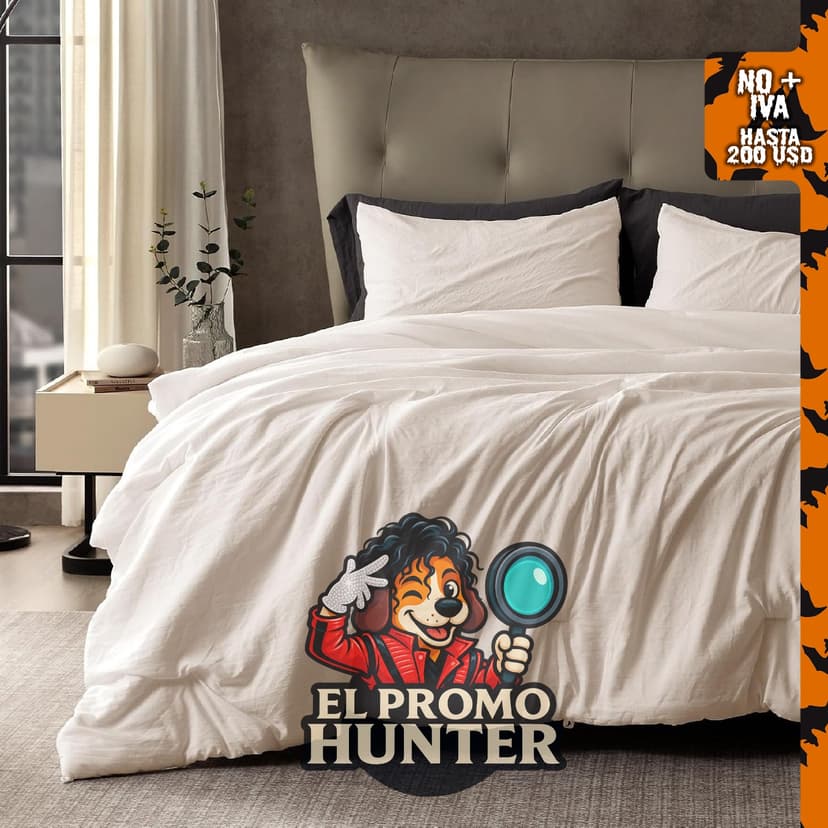 SLEEP ZONE Juego de edredón tamaño Queen con 1 edredón y 2 fundas de almohada, textura de algodón y lino.