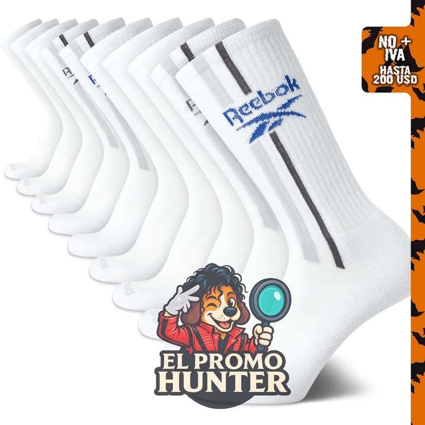 Reebok Calcetines deportivos para hombre, paquete de 10 calcetines acolchados que absorben la humedad.