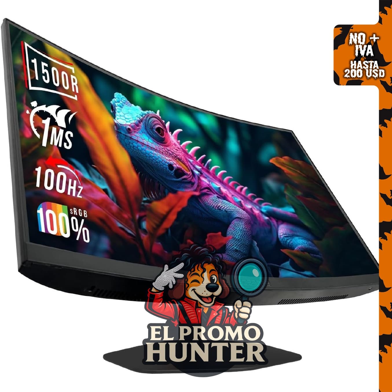 Monitor Sceptre Curved de 24 pulgadas, 1 ms, 100 Hz, 1500R, DisplayPort y HDMI x2, con altavoces integrados.