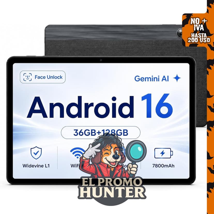 Tablet Android de 11" (28 cm) con procesador Octa-Core, 36GB RAM y 128GB de almacenamiento.