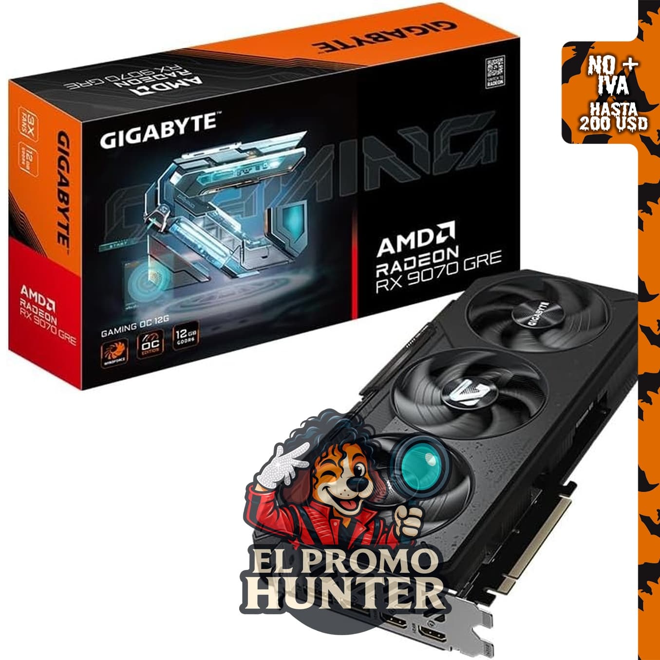 GIGABYTE Gaming Radeon RX 9070 GRE 12GB GDDR6 PCI Express 5.0 ATX tarjeta gráfica.