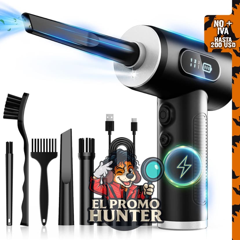 FRESMOL Duster de Aire Comprimido Recargable, Soplador de Aire Eléctrico Inalámbrico