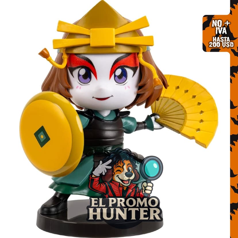 Jazwares Avatar: The Last Airbender Suki - Figura mini de 10 cm en estilo kawaii con base de exhibición.
