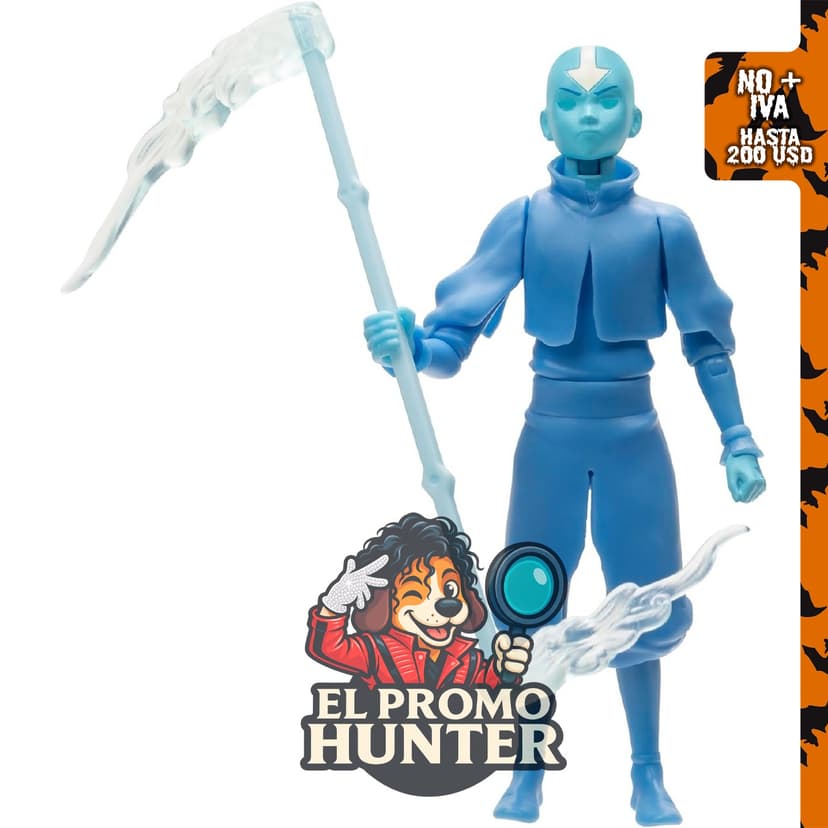 Jazwares Avatar: The Last Airbender Avatar Aang, figura de acción de 11.4 cm con bastón y efectos aéreos.