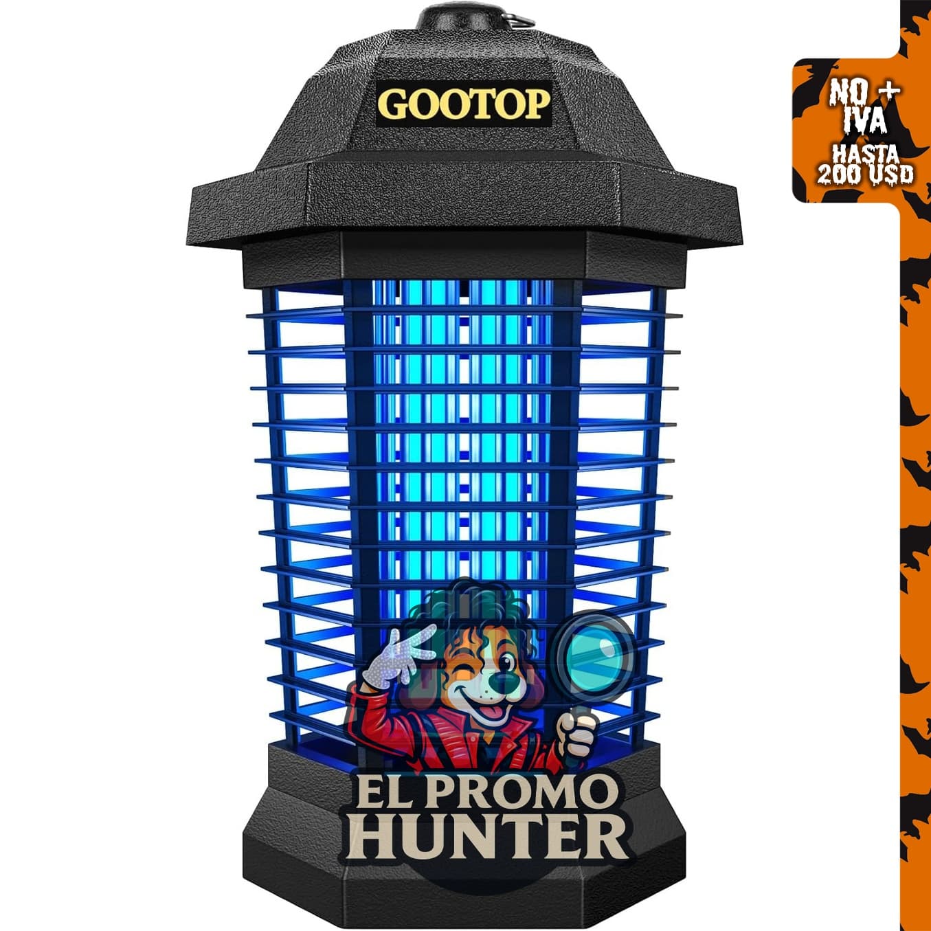 GOOTOP Exterminador de insectos para exteriores, 4200 V, con enchufe eléctrico.