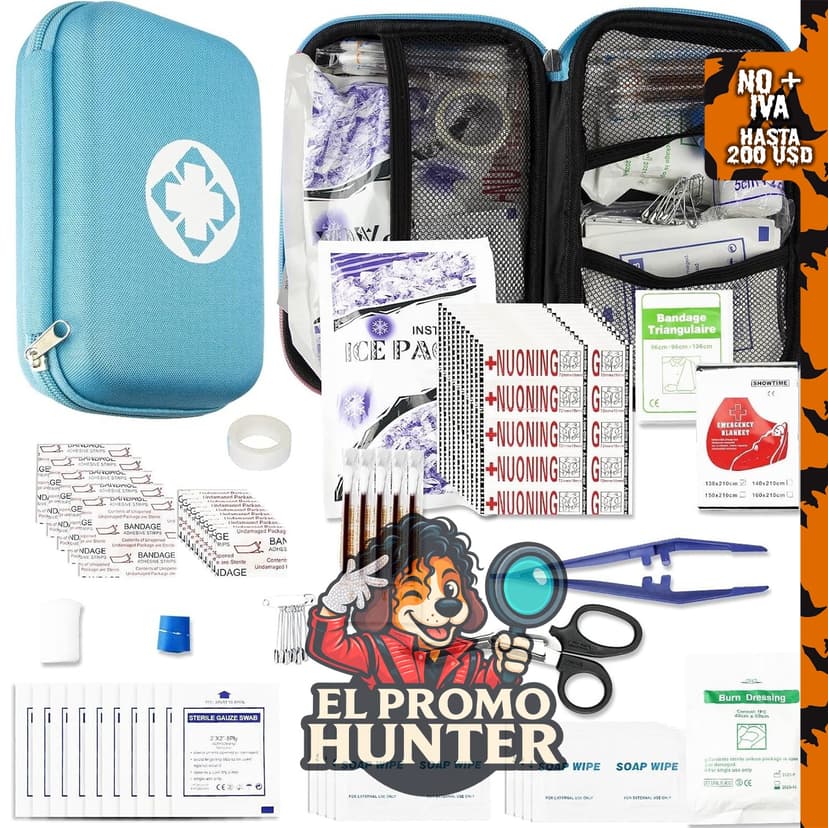 Kit de primeros auxilios 277PCS para automóvil, hogar y camping.