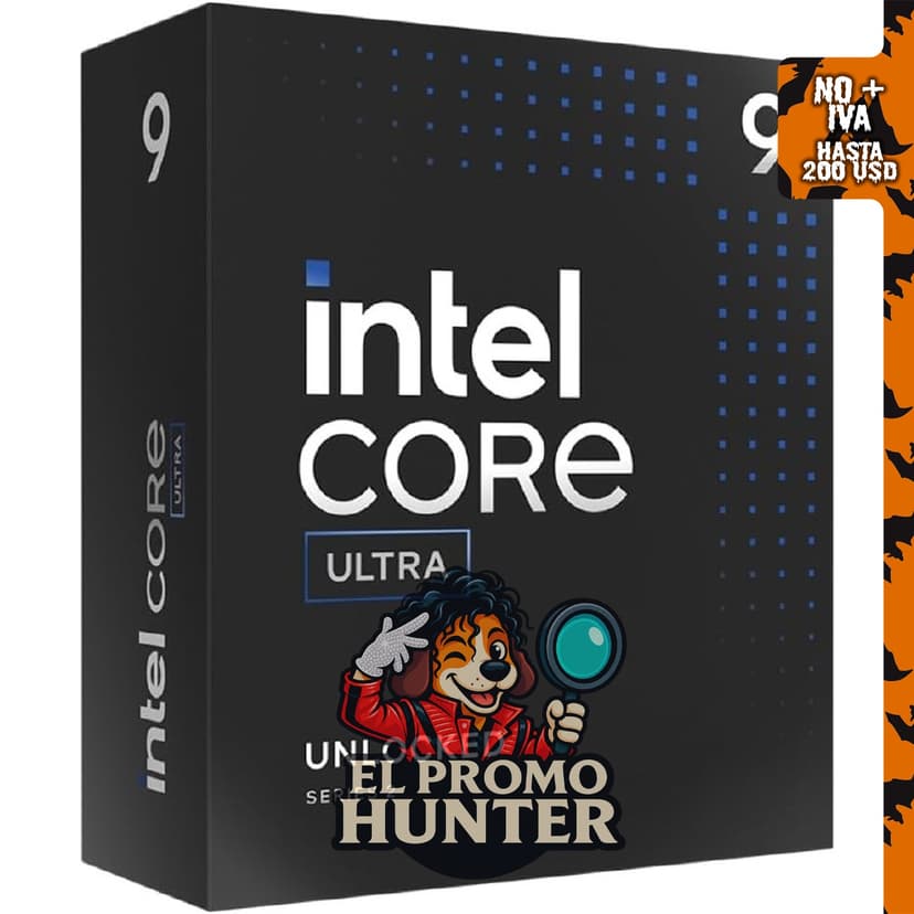 Procesador Intel® Core™ Ultra 9 285K con 24 núcleos (8 P + 16 E) y velocidad de hasta 5.7 GHz.