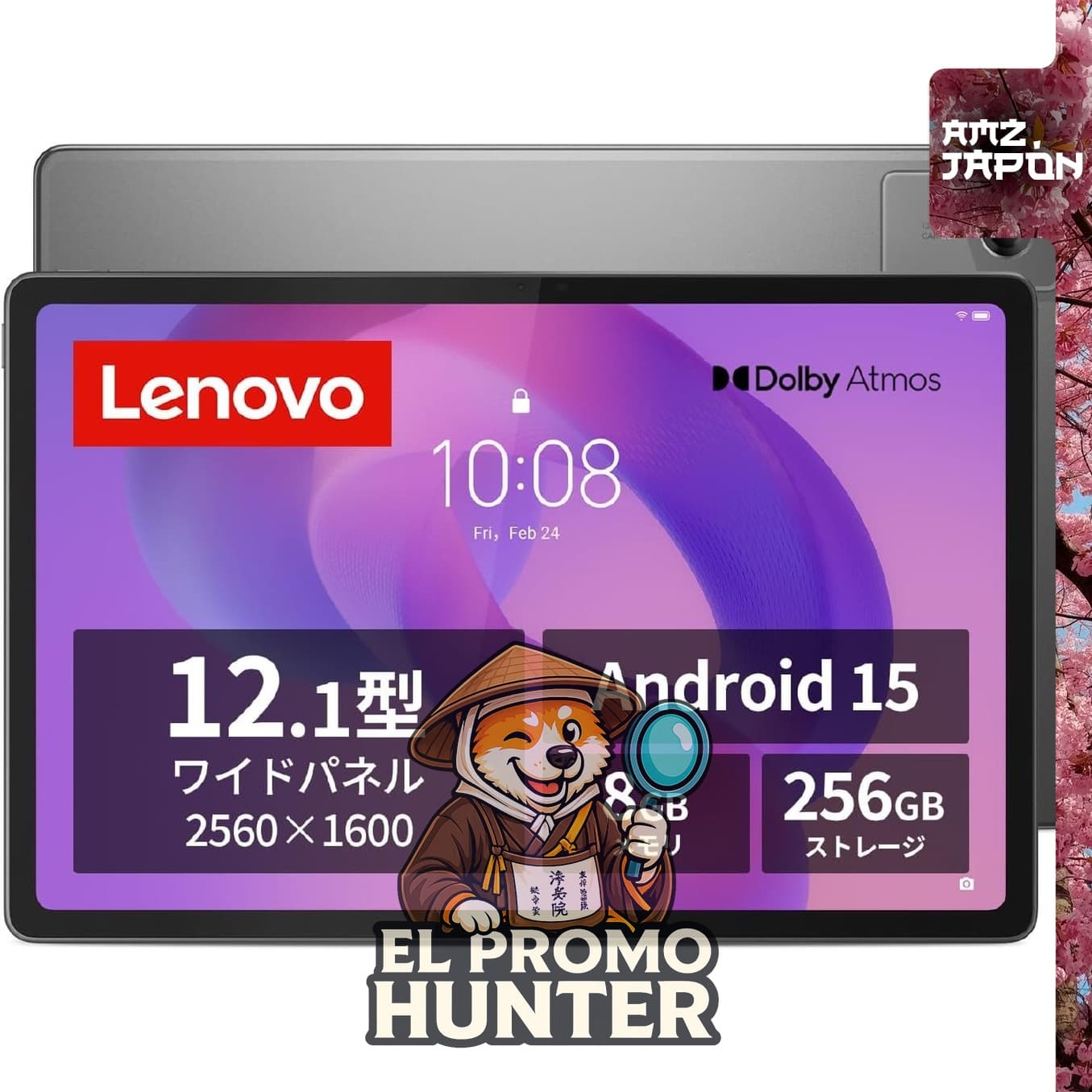Lenovo Idea Tab Plus Tablet, pantalla de 12.1", procesador MediaTek Dimensity 6400, 8GB RAM, 256GB almacenamiento, modelo Wi-Fi.