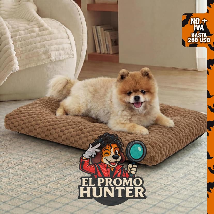 Bedsure Cama pequeña lavable para jaula de perro, forro polar suave.