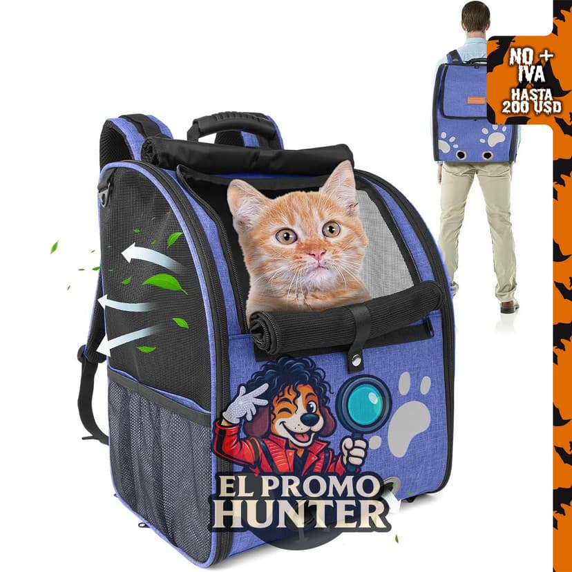 Mochila para mascotas Voyiln para gatos y perros pequeños.