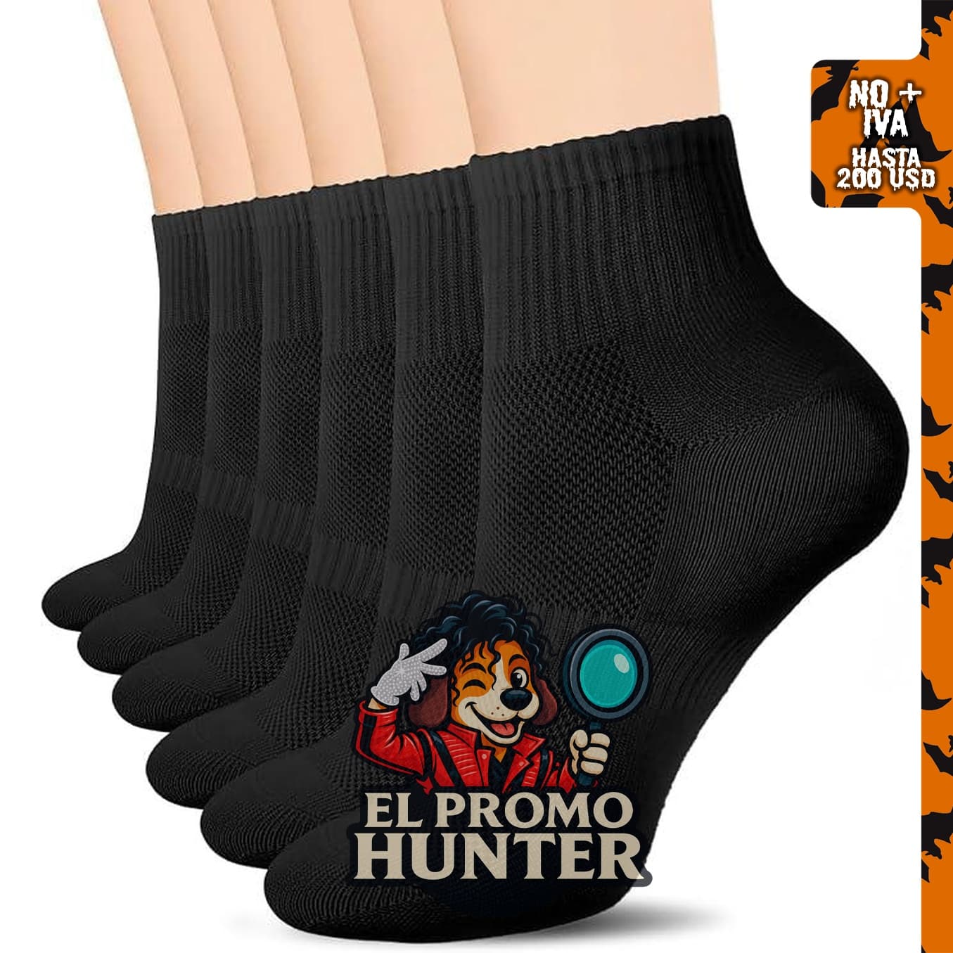 Ipletix 6 pares de calcetines tobilleros de algodón para mujeres, transpirables y casuales.