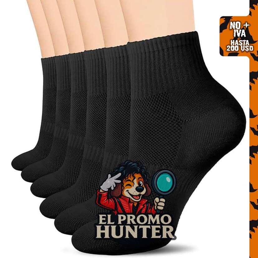 Ipletix 6 pares de calcetines tobilleros de algodón para mujeres, transpirables y casuales.