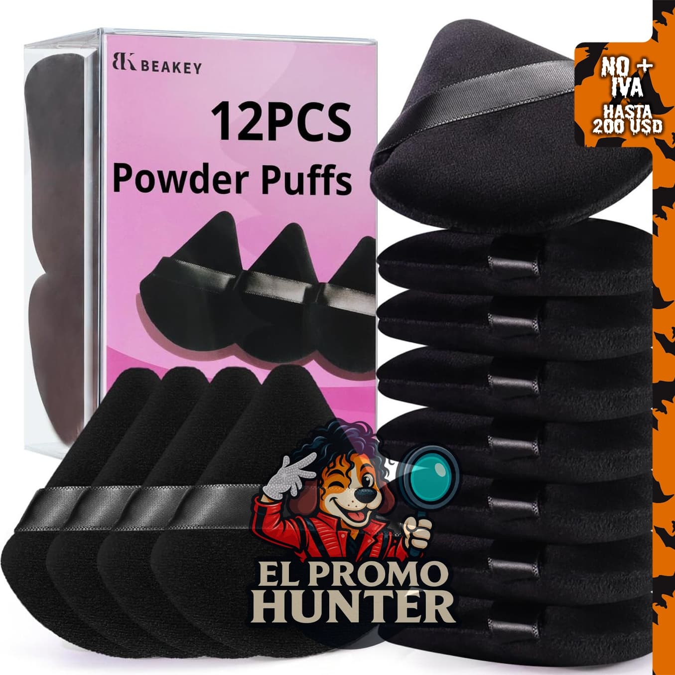 BEAKEY Powder Puff, 12 piezas de esponjas triangulares para polvo suelto y base.