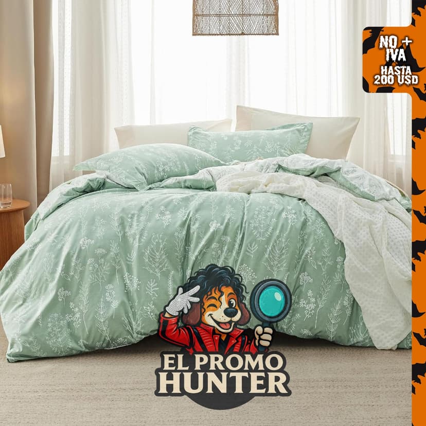 Bedsure Juego de edredón floral, tamaño Queen.