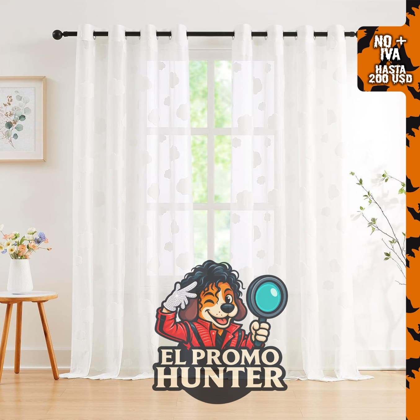 Cortinas de encaje blancas semitransparentes con patrón de nubes para decoración del hogar.
