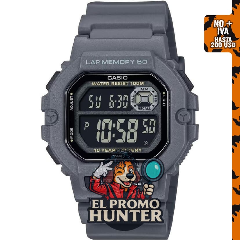 Reloj Casio WS-1400H Series con memoria de lapso de 60.