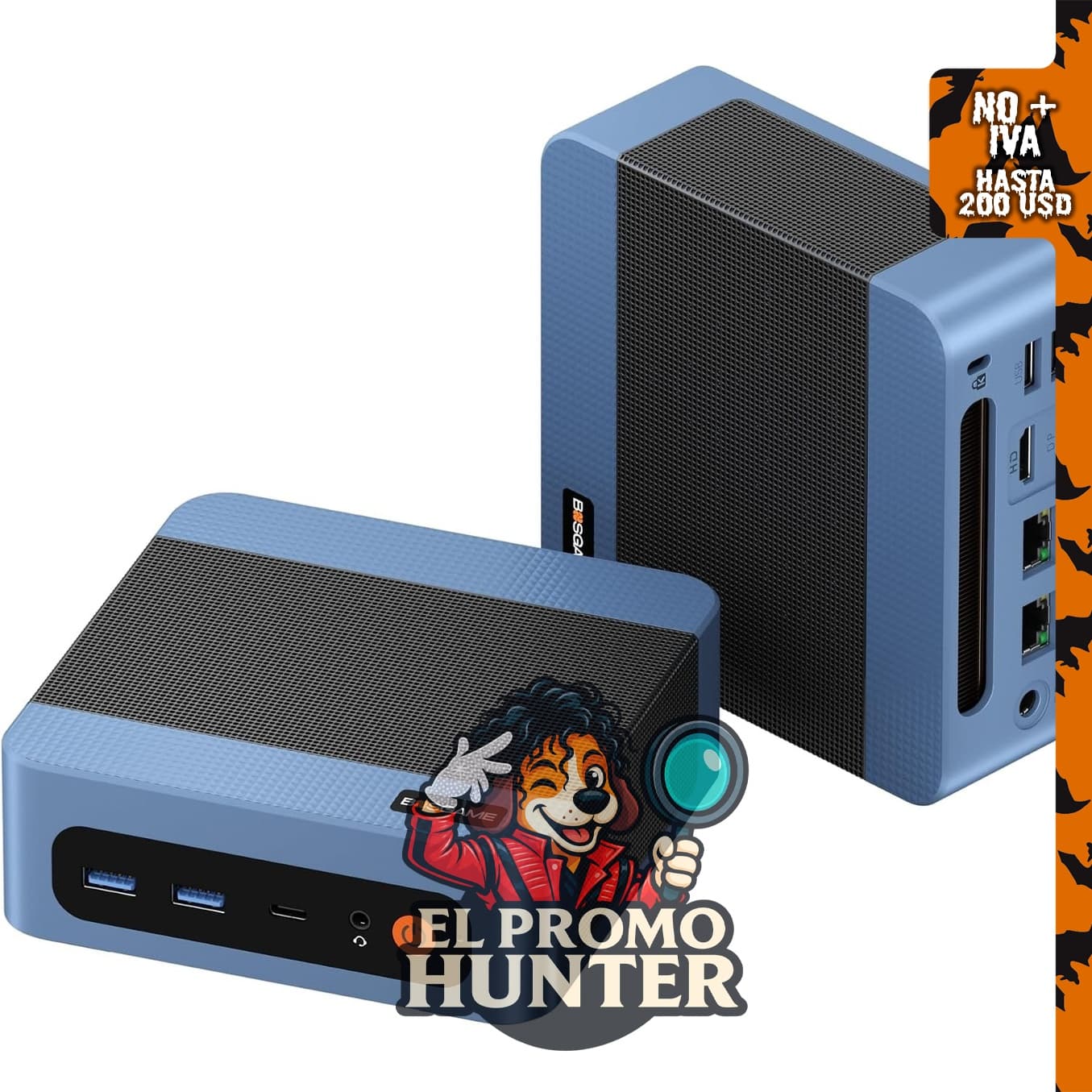 BOSGAME Mini PC E5 11 Pro, AMD Ryzen 5300U, 4 núcleos y 8 hilos.