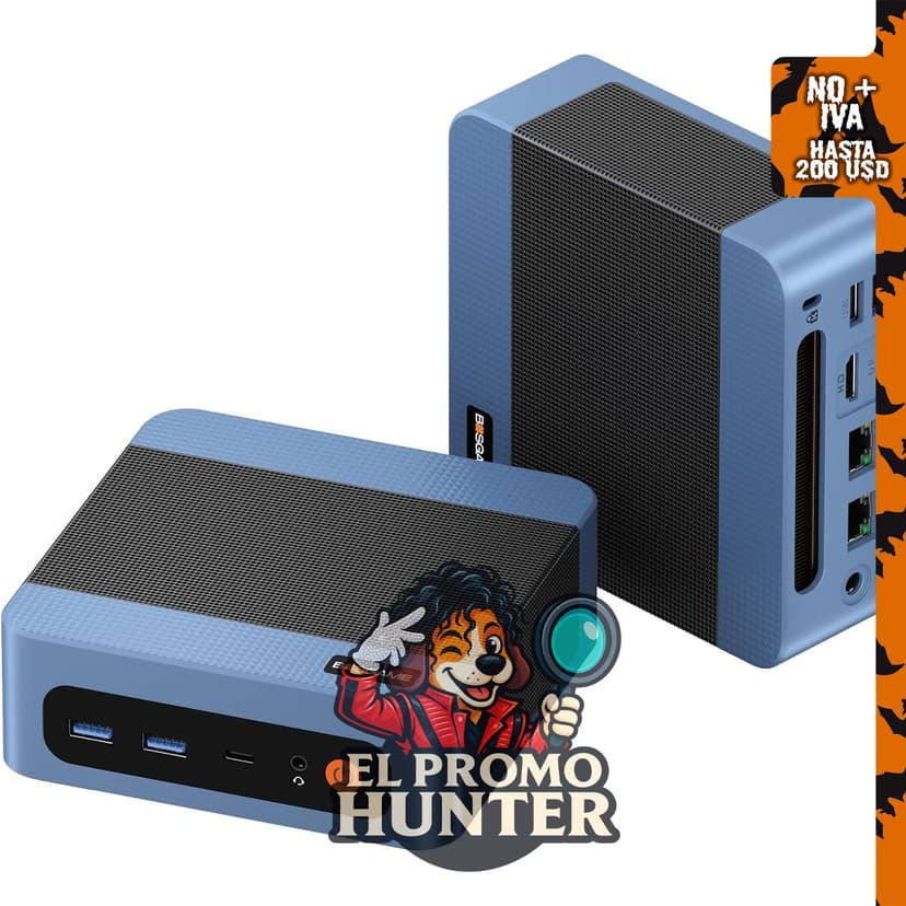 BOSGAME Mini PC E5 11 Pro, AMD Ryzen 5300U, 4 núcleos y 8 hilos.