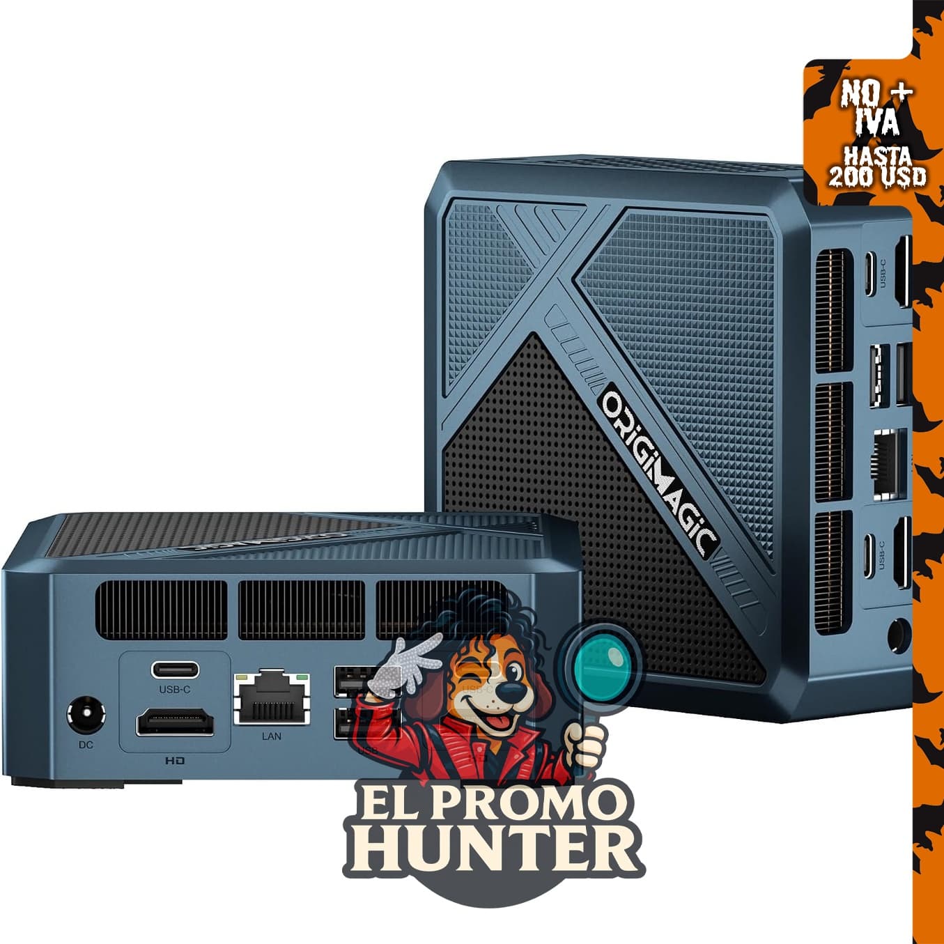 Mini PC C8 con procesador AMD Ryzen 5400U, 16 GB de RAM DDR4 y 512 GB de almacenamiento NVMe.