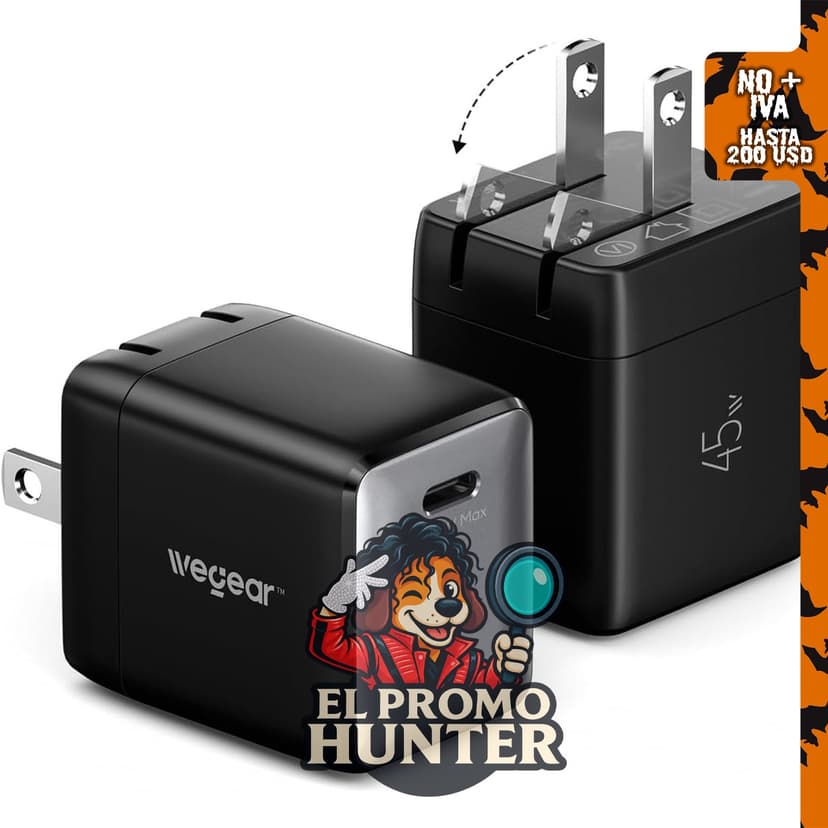 Cargador de teléfono nano, paquete de 2 bloques de cargador USB C.