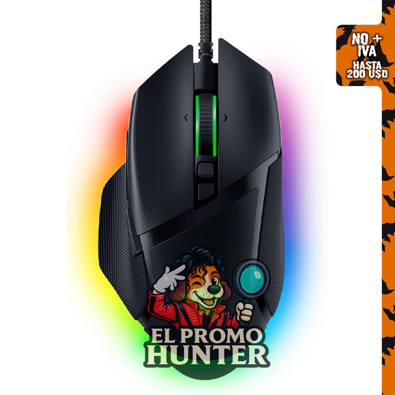 Razer Basilisk V3 Mouse Gaming Ergonómico con RGB, Cableado, Color Negro.