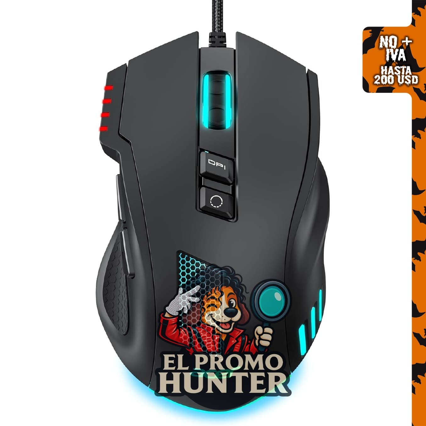 Acer Ratón para juegos con cable, ergonómico, RGB.