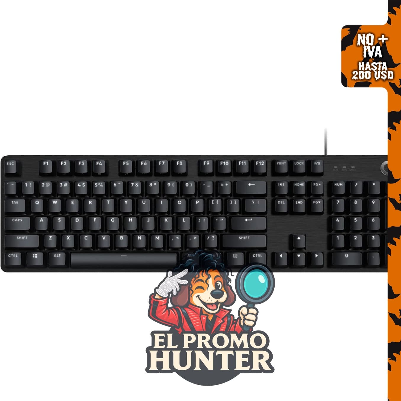 Logitech G Teclado mecánico para juegos 413 SE de tamaño completo en color negro.