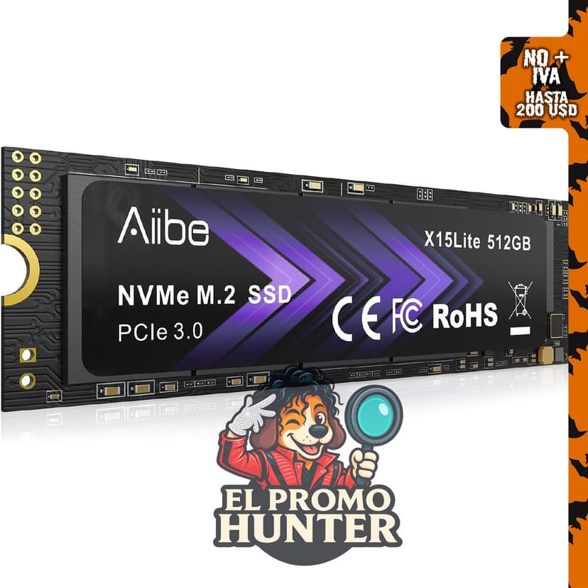 Aiibe Unidad interna de estado sólido NVMe M.2 de 512 GB, velocidades de lectura de hasta 1800 MB/s.