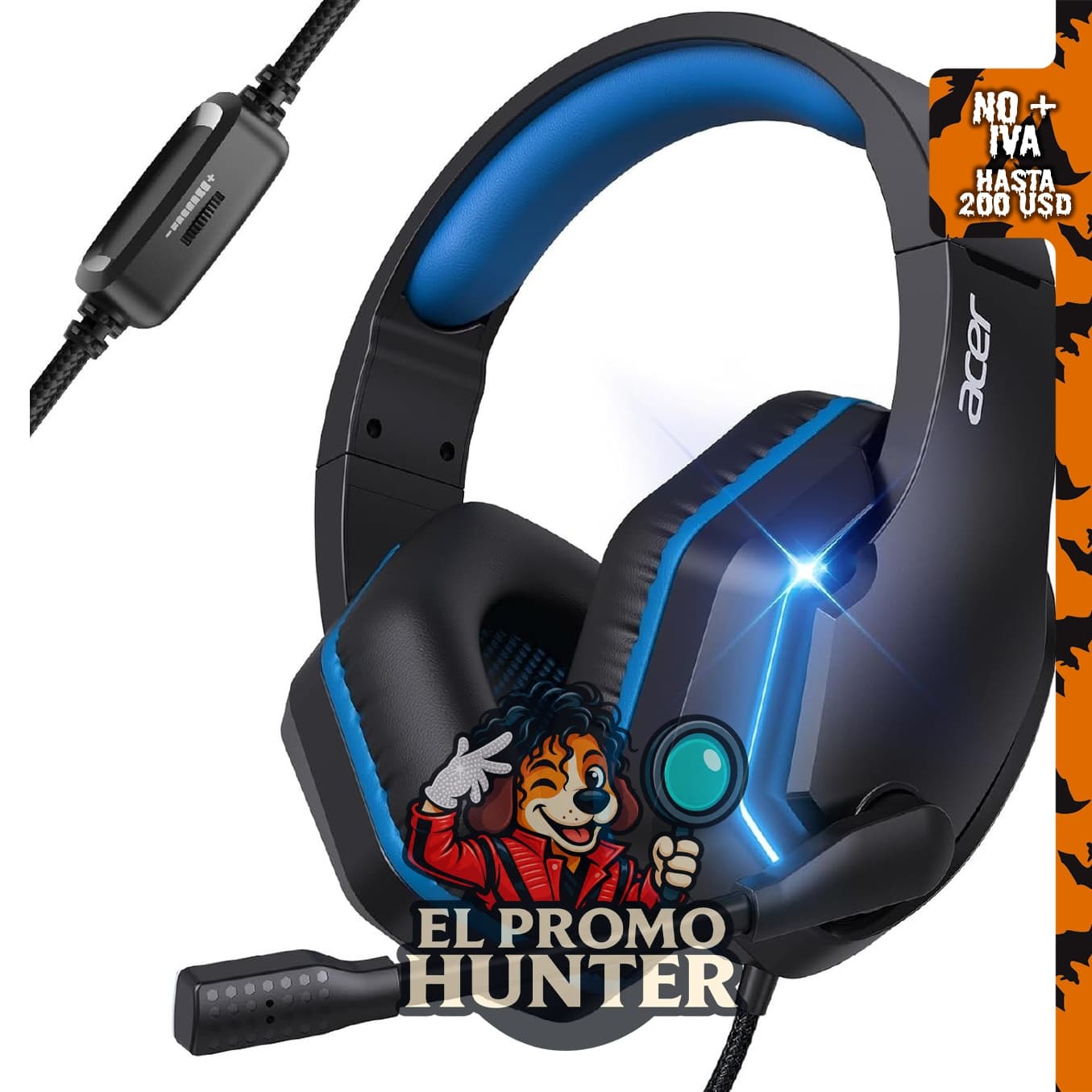 Acer Auriculares con cable para juegos para PS5 y Xbox Series X|S.