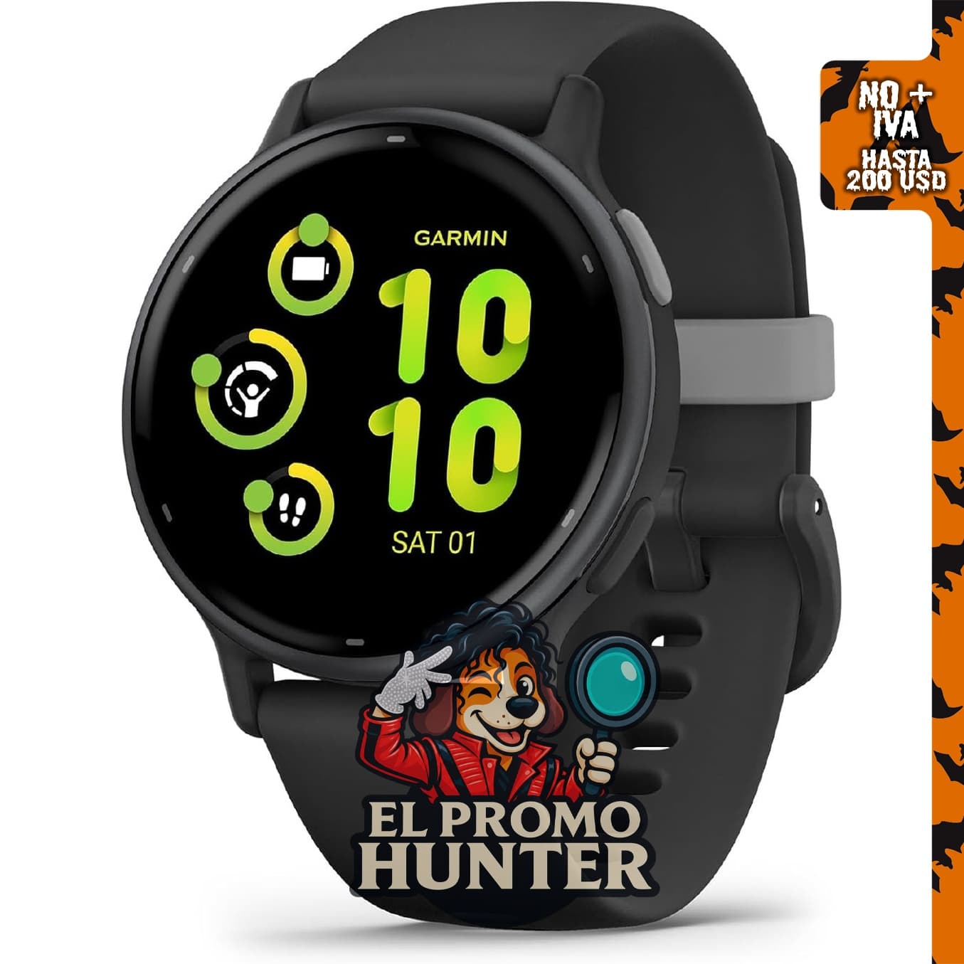 Garmin vívoactive® 5, reloj inteligente GPS de salud y fitness, 42 mm, color negro.