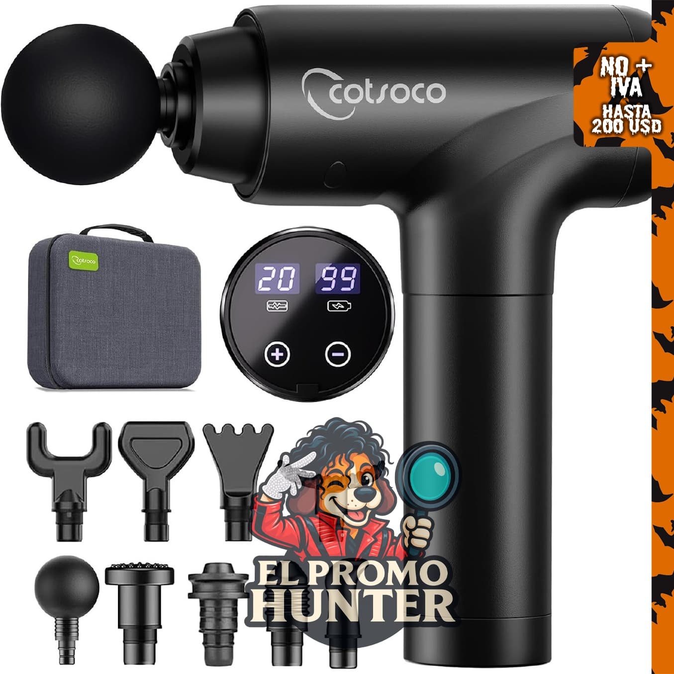 cotsoco Pistola de masaje de tejido profundo, masajeador muscular.