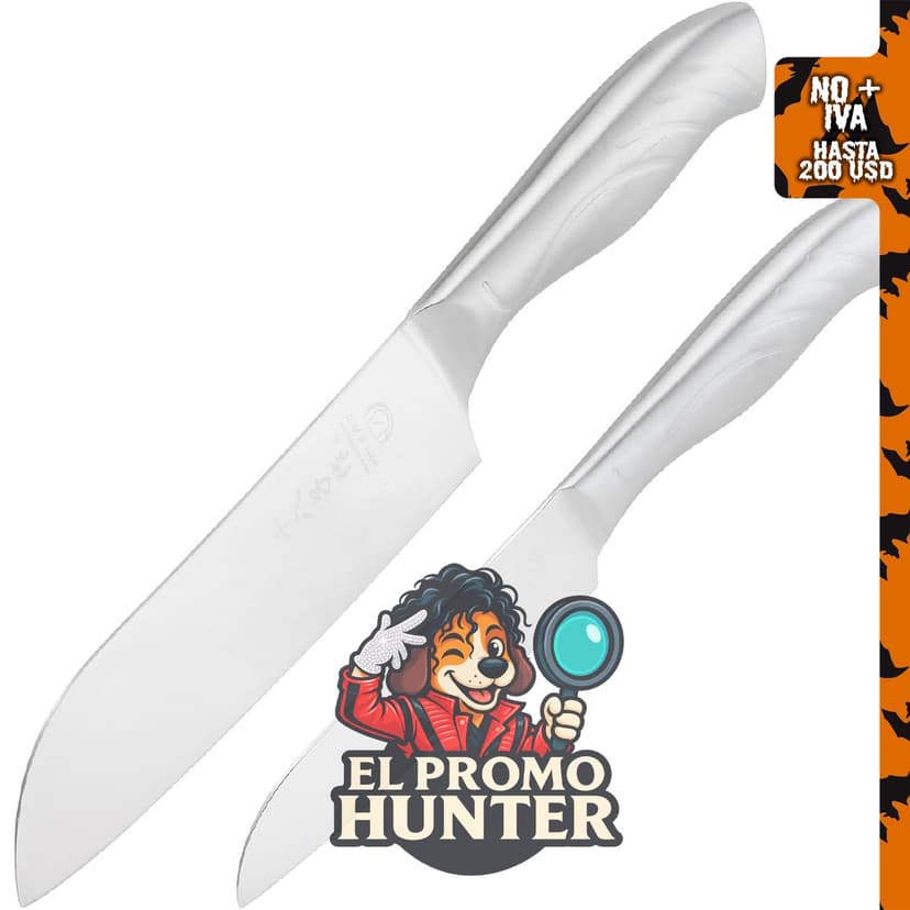 SHI BA ZI ZUO juego de cuchillos de cocina profesional de 2 piezas, incluye cuchillo Santoku y cuchillo de fruta.