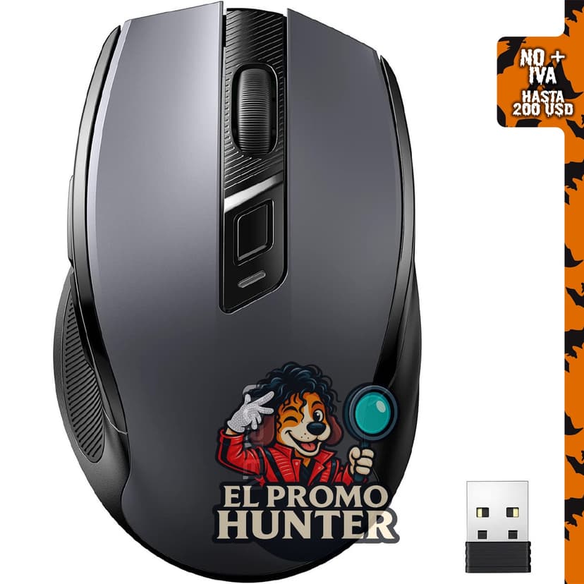 UGREEN Mouse inalámbrico de 2.4 G con receptor USB, 5 niveles de 4000 DPI y 6 botones.