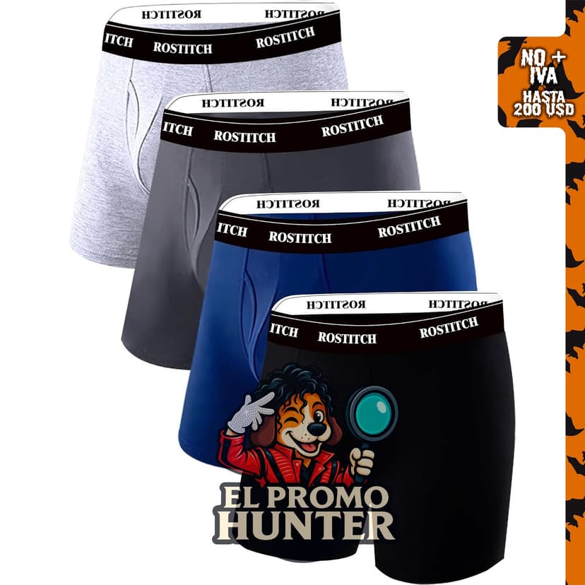 Calzoncillos tipo bóxer de algodón para hombre.