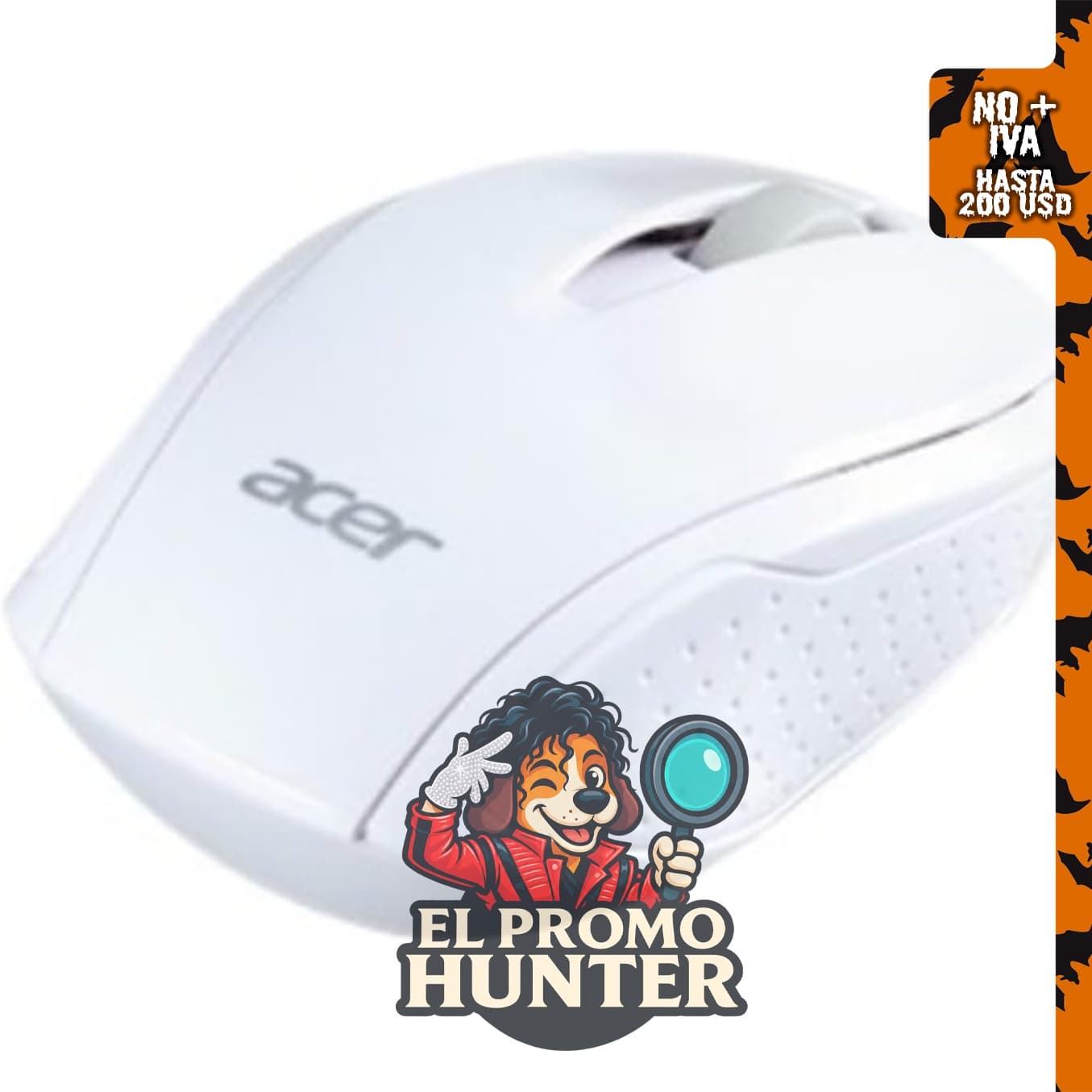 Ratón inalámbrico Acer RF M501 (blanco), compatible con Chromebook, PC con Windows y Mac.