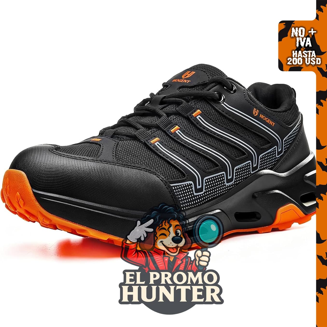 Hogent Zapatos de punta de acero para hombres, zapatillas de seguridad.