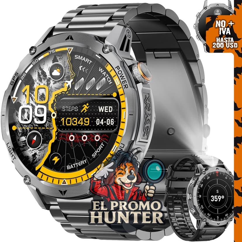 Reloj inteligente Karchilor GPS para hombre con batería de 100 días y función de llamada Bluetooth.
