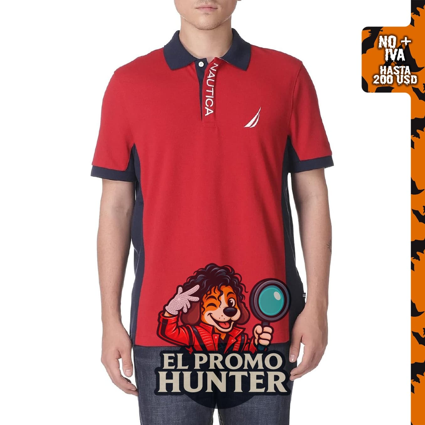 Polo de piqué de manga corta Nautica para hombre, con bloques de color.