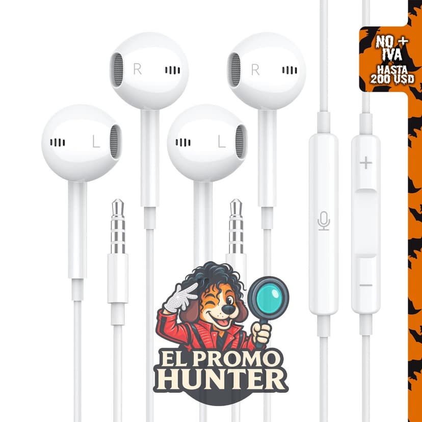 Auriculares con cable BLXSounds con micrófono de llamada claro, 0.1 in.