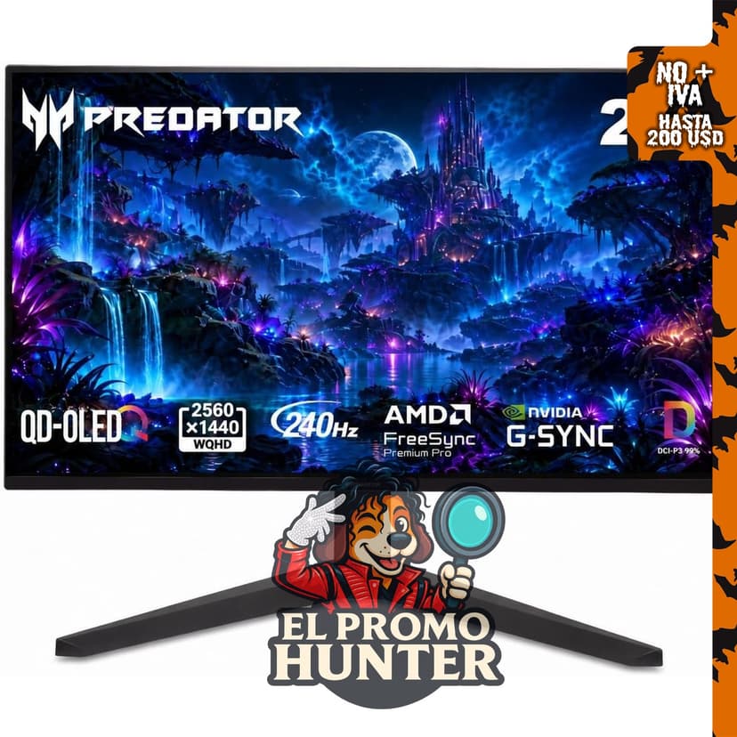 Monitor Acer Predator X27U de 26.5" QHD 2560x1440 QD-OLED con frecuencia de 240Hz.
