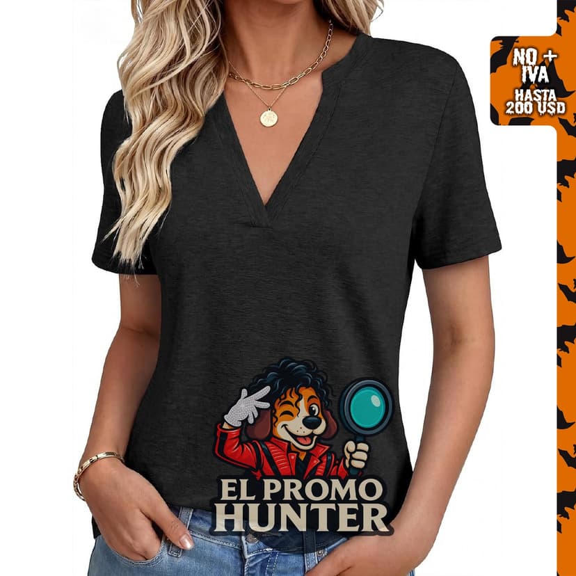 NORACORA Camiseta de manga corta con cuello en V para mujer, blusas básicas.