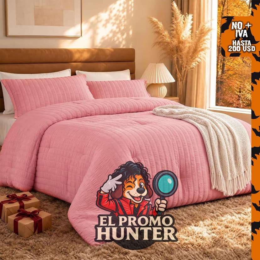 Quataly Full Comforter Set Seersucker, juego de edredones ligero para todas las estaciones.