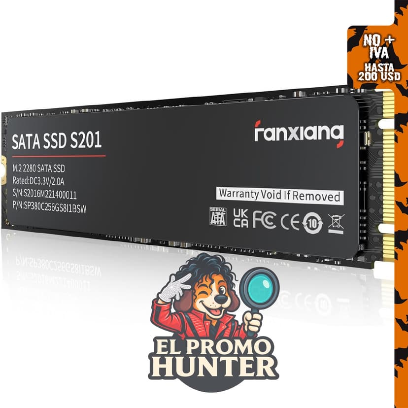 fanxiang S201 128GB M.2 SATA SSD 2280, velocidad de lectura de hasta 550 MB/s, 3D NAND TLC.