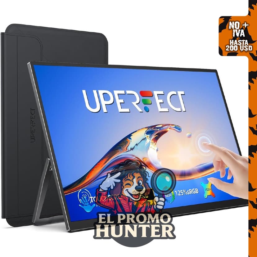 UPERFECT Monitor portátil de 15,6" (39,6 cm) con pantalla táctil y 125% sRGB.