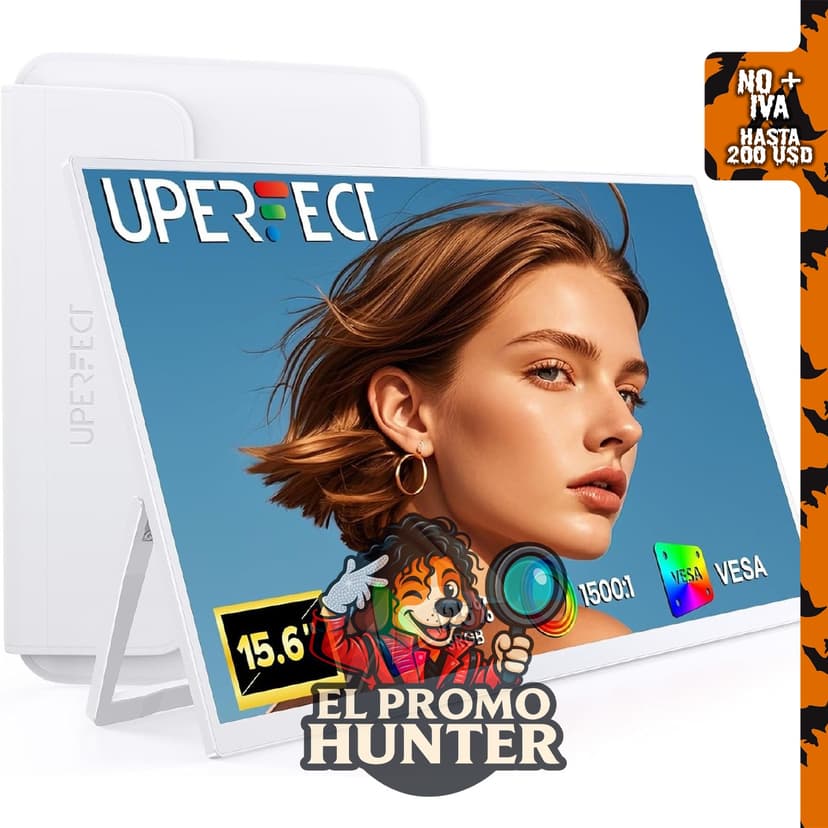 UPERFECT Monitor portátil 15.6", 125% sRGB, resolución 1080P.