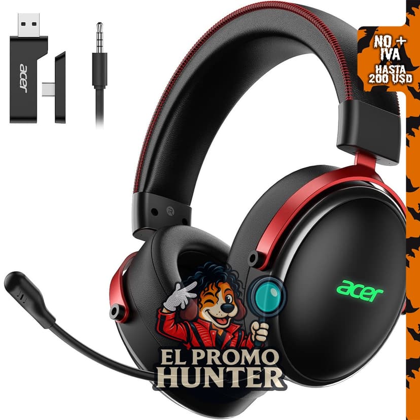 Acer Auriculares para juegos con marco de aluminio, compatibles con PS5, PS4 y Switch.